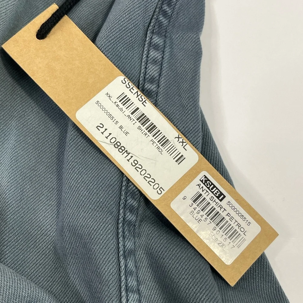 NEW Ksubi Faded Blue Shirt Jacket. XXL